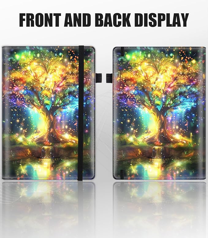 Hardcover Executive Notebooks, A5 PU Leather Lined Journal Notebook, 200 Pages Thick Paper Subject Notebooks for School,Work,Home Writing Business Notebook, Diary Book ，Colored Tree