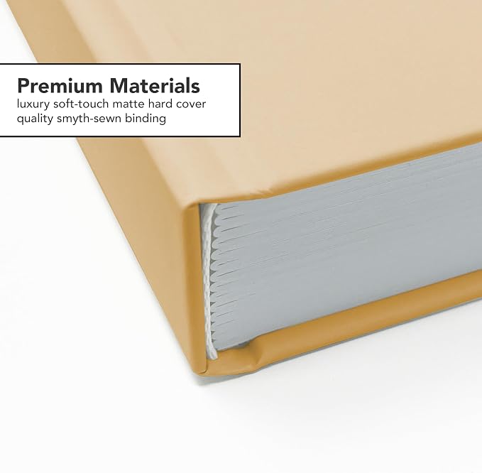 CovoBook™ Blank Hardcover | Premium Sketchbook Journal Guest Book | Photo Prop Home Decor (Camel, Size 9)