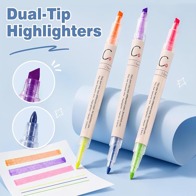 MoKo Pencil Case with Supplies, 59Pcs Aesthetic School Set, Blue | Includes gel pens, wooden and mechanical pencils, 0.5 and 0.7 mm refills, highlighters, erasers and sharpeners.