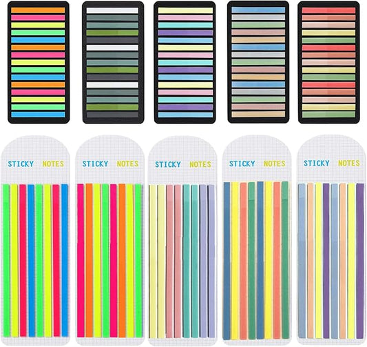 Potanro Sticky Tabs 2300 Pcs Translucent 10 Sheets Highlighter Book Tape | Long Highlighting Sticky Tabs for Annotating Books, Aesthetic Office Suppliesbook for eachers Students Reading Home Office