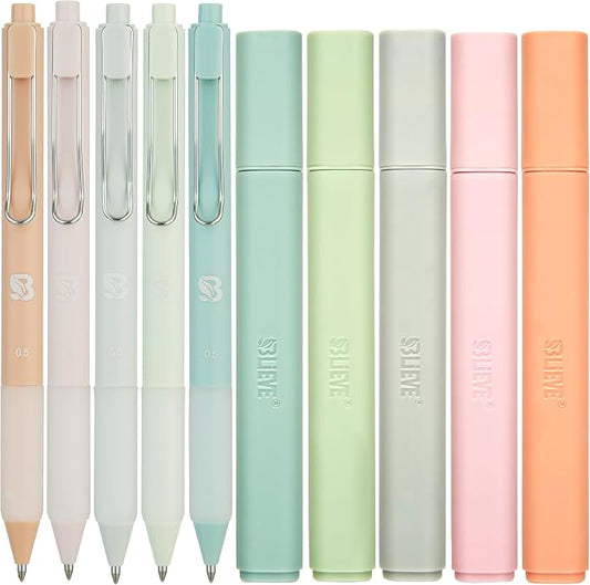 BLIEVE Bible Highlighters And Pens No Bleed, Chisel Tip & Rollerball Pens, Multicolor Ink, Comfort Grip & Fast Dry, Cute Bible Journaling (PASTEL)