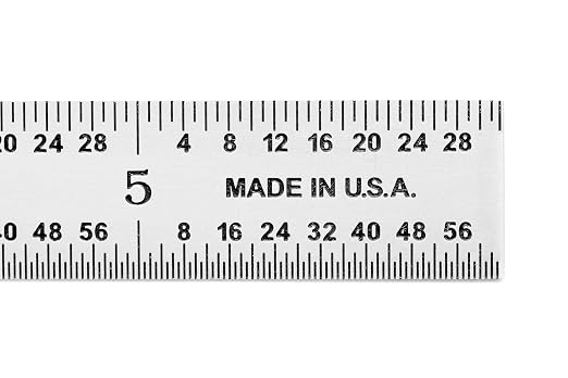 PEC Tools 6" Flexible Machinist Rule - Made in USA - 4R Graduations (1/8,1/16,1/32,1/64), Hardened Steel Ruler, Built to Last for Lifetime
