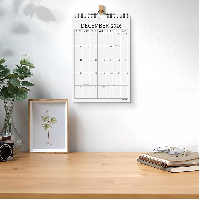 Small Wall Calendar 2026-2028, 24 Months 6''x9'' Mini Calendar July 2026 to June 2028, Minimalist Little Notepad Calendar for Fridge, Work, Desk