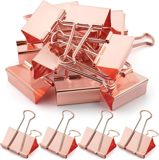Mr. Pen- Metal Binder Clips, 12 pcs, 2 Inches, Extra Large Size | Rose Gold Binder Paper Clips, Paper Clamps for Office Supplies, Home, School, Business, Document Organizing