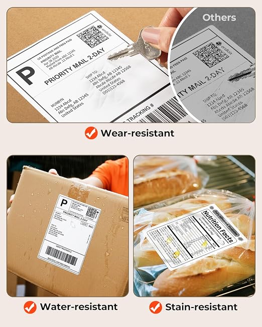 MUNBYN 4"x6" Thermal Printer Label, Shipping Labels, 220 Sheets/Roll | Compatible with Rollo, Jadens, Nelko, DYMO 4XL 1744907,1755120, No BPA and BPS, Print Clear and Sharp, Strong Adhesive
