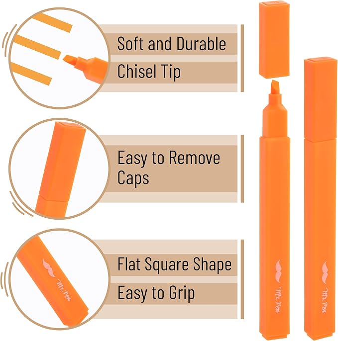 Mr. Pen- Aesthetic Highlighters No Bleed, 8 Pack, Assorted Colors | Chisel Tip, Cute Highlighters Assorted Colors for Journaling, Highlighting, Underlining, Fast Dry, Back to School Supplies