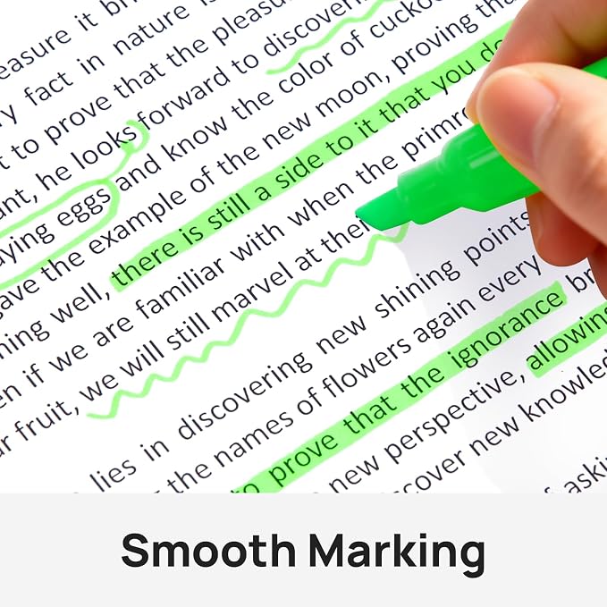 12 Pcs Highlighters, Chisel Tip, Quick Dry, Green | Bible Highlighters for Studying, Note-Taking, School, College, Office, Teacher & Student Supplies