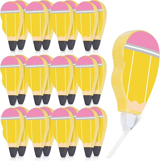24 PCS Pencil Style Mini White Correction Tape | Back to School Mini White Film for Students, Classroom Rewardsfor Class Office Use