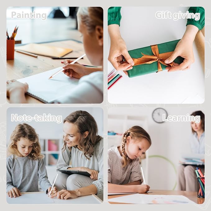 12 Pack White Colored Pencils for Kids, Pre-sharpened Art Pencils Back to School Supplies Set, Drawing Sketching Pencils for Students, Teachers, Classroom
