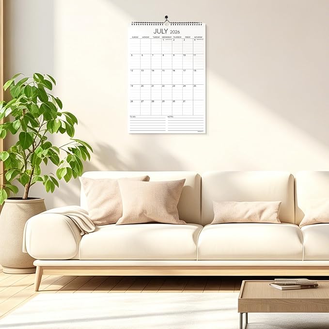 Calendar 2026-2027 Wall Calendar, July 2026 - December 2027, Large 12" x 17", 18 Months Calendar with Hanging Hook for Home Office