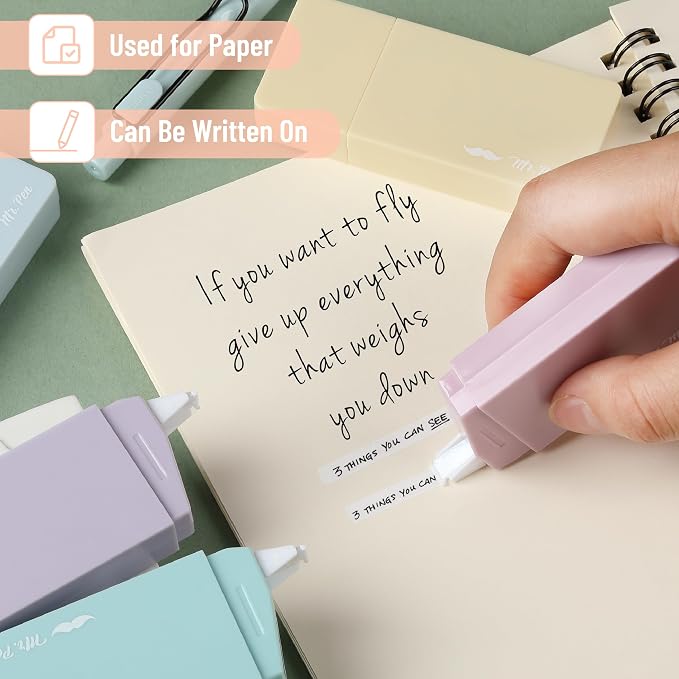 Mr. Pen- Aesthetic Correction Tape Bulk, 0.2" x 236", 12 pcs, Pastel Colors | Cute Correction Tape