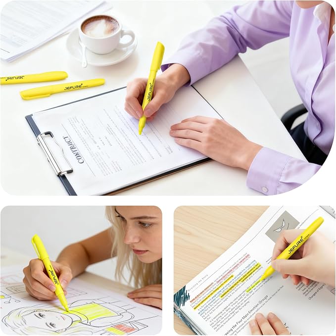 36 Pcs Highlighters, Chisel Tip, Yellow | Bible Highlighters, Quick Dry, Bulk, for Studying, Note-Taking, School, College, Office, Teacher & Student Supplies