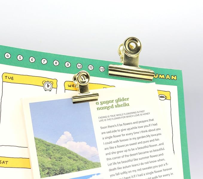 Gold Bulldog Clips, Binder Paper Clips, Samll, Medium, Large, Assorted Sizes Clips for Kitchen, School and Office.