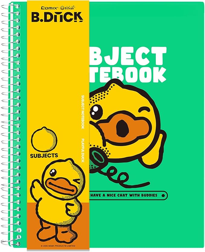 Comix 3 Subject Notebook with 3 Divider, 8.5" x 11" letter size, 150 Sheets College Ruled Notebook with Plastic Cover for Office/School/Home, Green