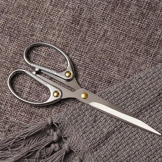 6.3" All Stainless Steel Office Scissors,Ultra Sharp Blade Shears,Sturdy Sharp Scissor for Office Home School Sewing Fabric Craft Supplies Multipurpose Scissors Sliver