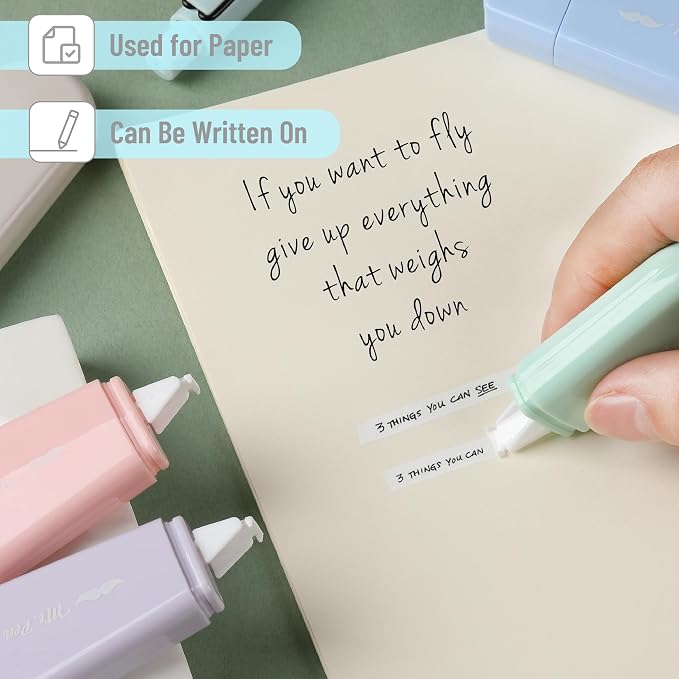 Mr. Pen- Aesthetic Correction Tape Bulk, 0.2" x 197", 12 pcs, Pastel Colors | Cute Correction Tapes for Quick Corrections, Office and School Supplies