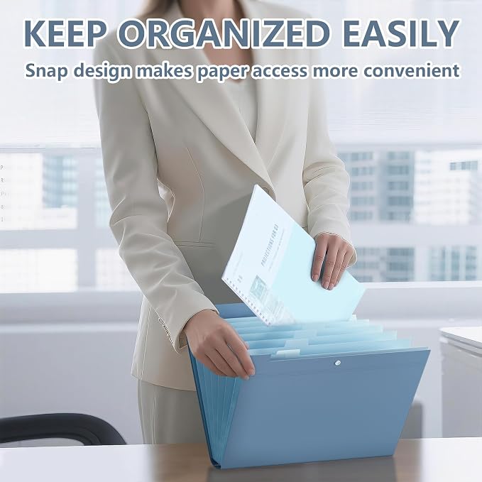 2Pack Accordion File Organizer Expanding File Folder with 8 Pockets Office | Letter Size Portable Paper Document Organizer for Office Home Business Supplies, Student classroom storage