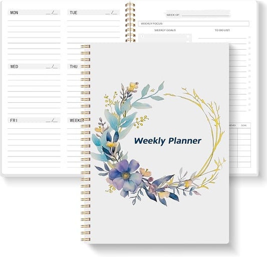 TREES Undated Weekly Planner, Weekly To-Do List, Goal and Habit Tracker | 5.8" x 8" Spiral-Bound Organizer for Weekly Goals, Tasks and Habits, Designed for Work, School and Everyday Planning