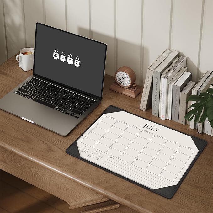 Jotsome Desk Calendar 2026 - 2027 with Desktop Mat, Desk Pad Calendar From July 2026 to December 2027 14x10.5 inch, Desk Blotter Calendar for Home Office and School, Easy Planning, Gift for the Holidays, Black