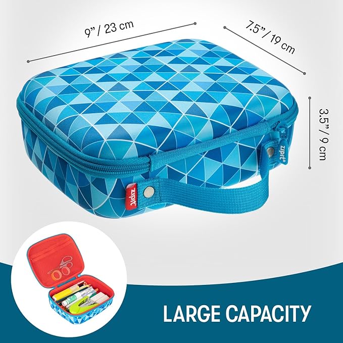 ZIPIT Jumbo Pencil Case, Cute Large Capacity Pencil Box Organizer, Blue