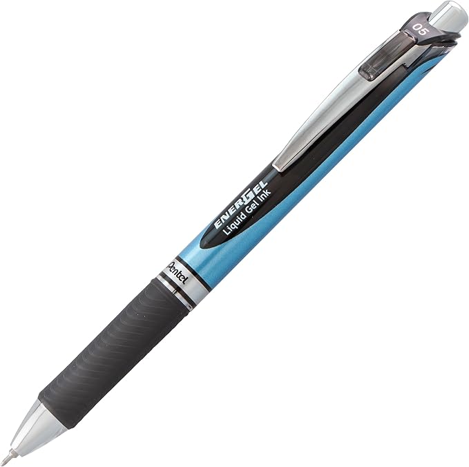 Pentel EnerGel RTX Retractable Liquid Gel Pen,(0.5mm),Fine Line,Needle Tip,Black Ink,(BLN75BP3A),3 Count (Pack of 2)