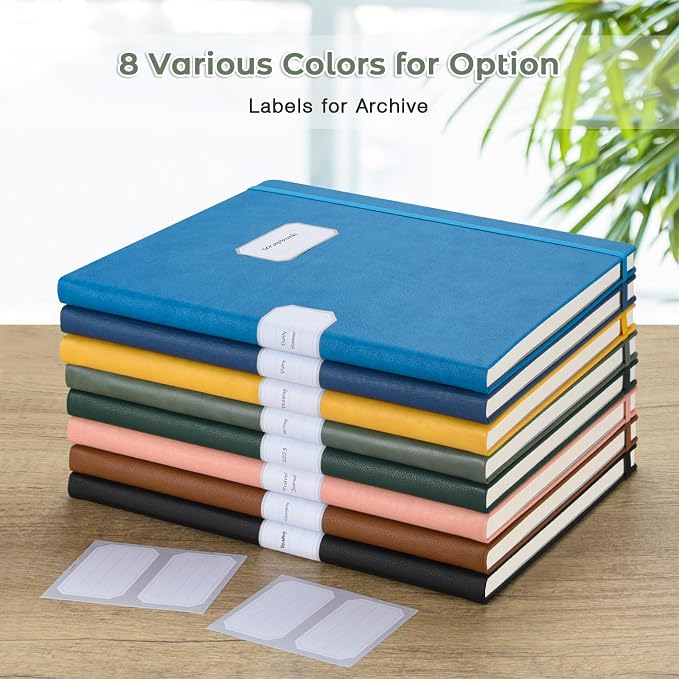 3 Pack College Ruled Notebook, A4 Hardcover Leather Notebook for Work, Lined Notebook Journal for Women, Men, 192 Thick Paper, 8.5" x 11", Large Notebook, Professional Business Notebook, Multicolor