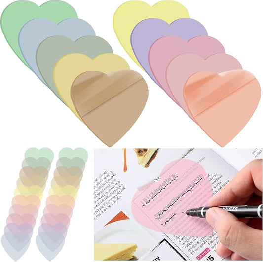 Jetec 500 Sheets Transparent Sticky Notes Bulk 3x3 Pastel See Through Sticky Notes Clear Books Annotation Tabs Self Adhesive Waterproof Translucent Memo Pad for Office Bible(Colorful,Cute)