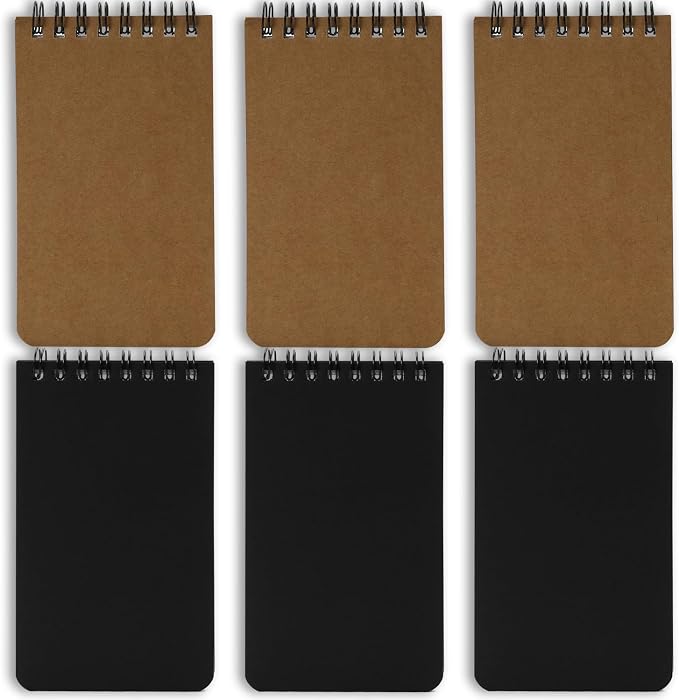 QiCheng 6pcs Pocket Notebook Mini Notepad Small Spiral Notebooks 3X5Inch | functionality PortabilityPortability convenience