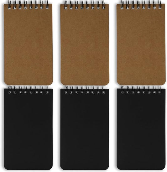 QiCheng 6pcs Pocket Notebook Mini Notepad Small Spiral Notebooks 3X5Inch | functionality PortabilityPortability convenience