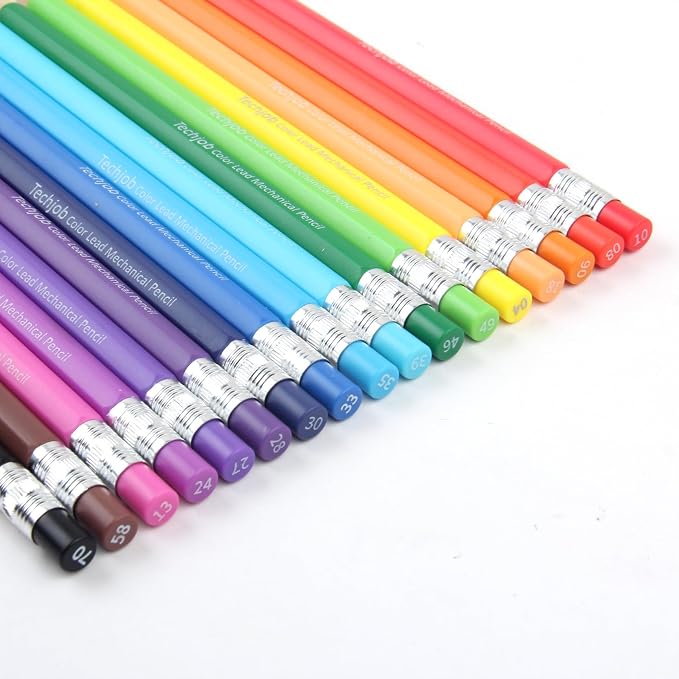 Colored Mechanical Pencil 2.6mm for Coloring and Drawing, Mechanical Colored Pencils, 18pcs