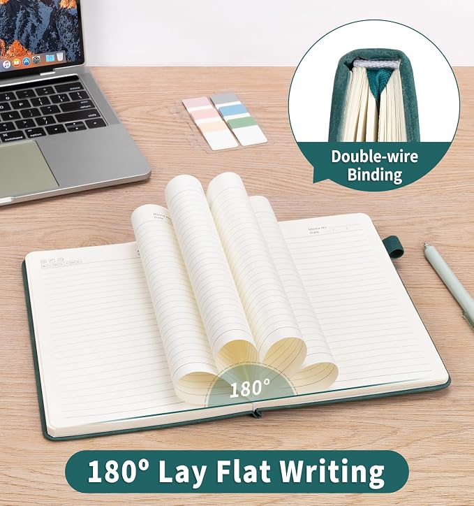 ALKALO Lined Journal Notebook for Women Men, A5 Hardcover Velvet Journals for Writing, 200 Pages Thick Paper, Daily Journal Notebook for Work, School, Note Taking, Business, Travel, College Ruled