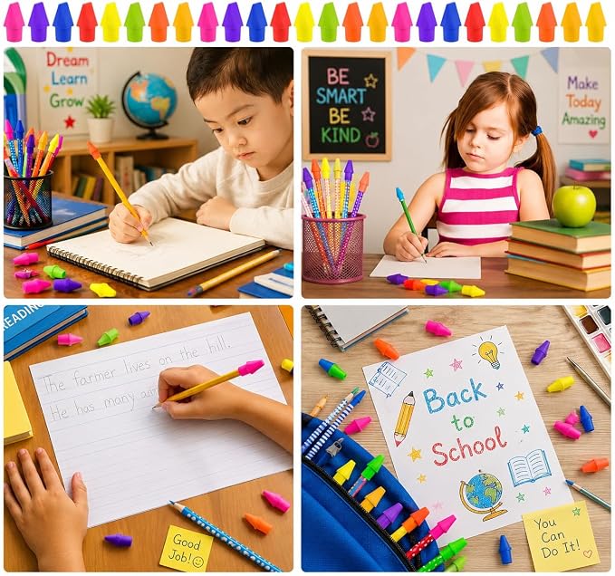 800PCS Pencil Top Erasers, Chisel Shape Arrowhead Cap Erasers, Latex Free Pencil Eraser Toppers Assorted Colors for School Packs, Christmas Favors, Games, Prizes, Classroom Home Office