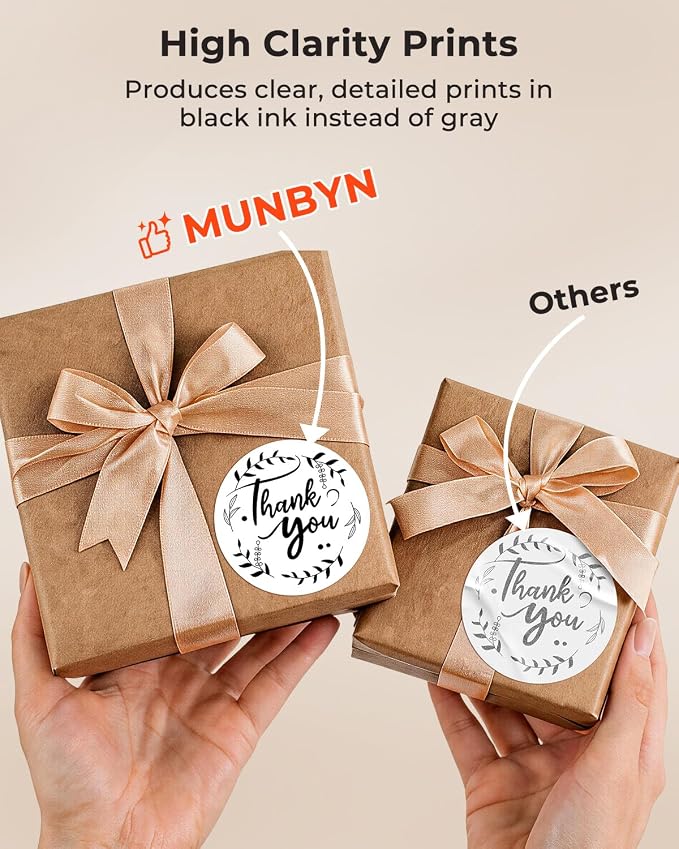 MUNBYN 2.5 Inch White Circle Thermal Labels for Baking, 500 Sheets/1 Roll