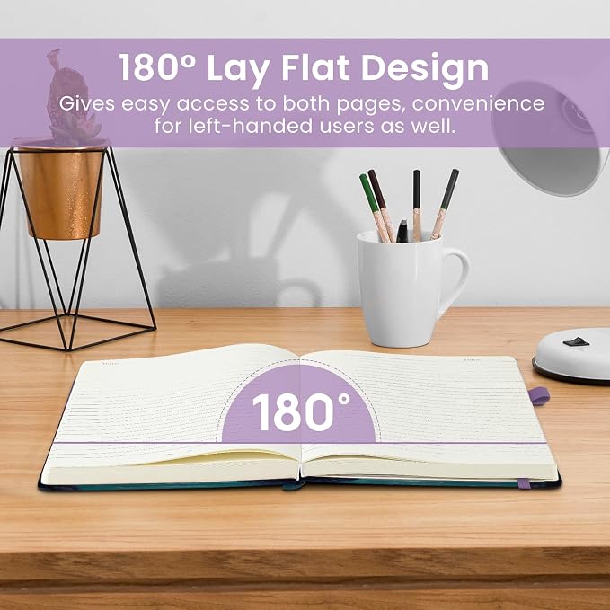Taja Lined Journal Notebook for Women & Men, Hardcover Leather Journal for writing, A5 College Ruled Notebook for Work & Note Taking, Perfect for Office School Home Supplies, 160 Pages, Falling Stars