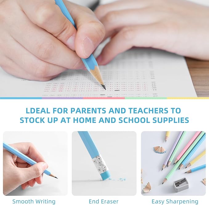 ZWlOT Wood-Cased Pencils, Pre Sharpened Pencils, 175 Count #2 HB Pencil with Eraser Bulk, School Classroom Teacher Supplies Gifts