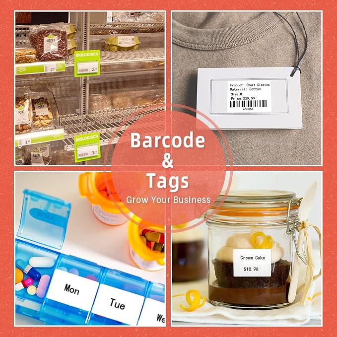 Phomemo 690 PCs Thermal Label - 1.57'' x 1.18'' (40x30mm) Labels Tape | for M110/M220/M108/M250/M260/M120/M200/M221/M150/M160 Label Maker, Multipurpose Barcode Stickers, 230 Pcs/Roll