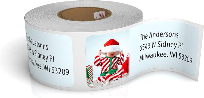 Customized Personalized Address Labels - Made in the USA by Kenco (250 Labels, Christmas)