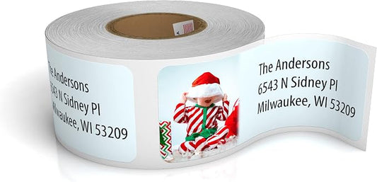Customized Personalized Address Labels - Made in the USA by Kenco (250 Labels, Christmas)