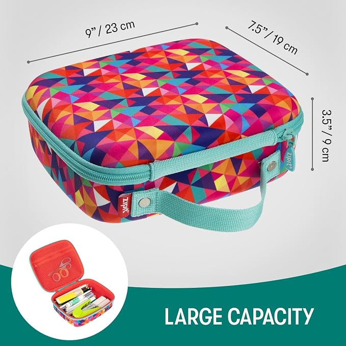 ZIPIT Jumbo Pencil Case for Girls, Cute Large Capacity Pencil Box, Colorful