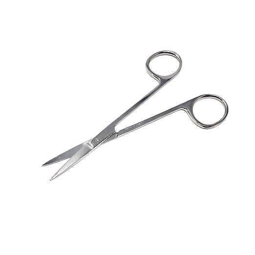 Cynamed Iris Micro Dissecting Precision Lab Scissors, Fine Point Straight - Perfect for Doctors, Nurses, EMS, Students, Education & Training and More (Pack of 5)