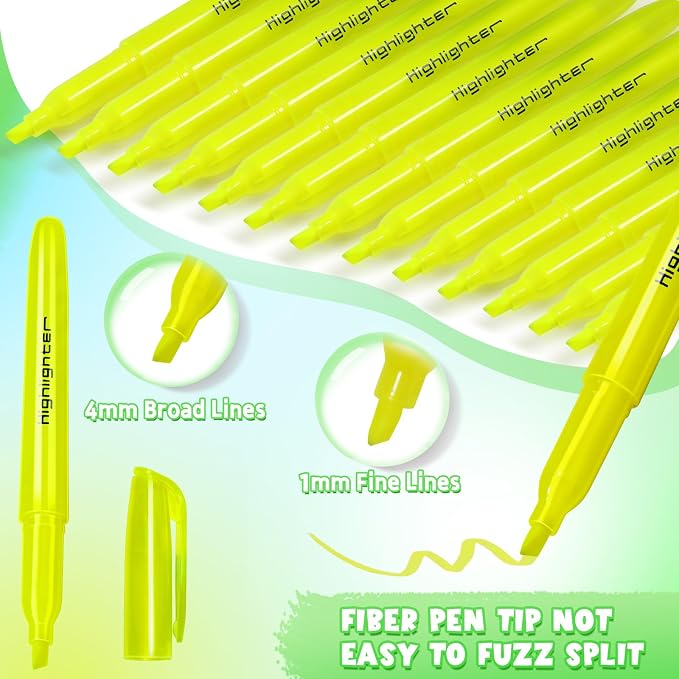 360 Pcs Yellow Highlighter Bulk Highlighters Markers Chisel Tip Highlighter Pens for School Classroom Office (360)