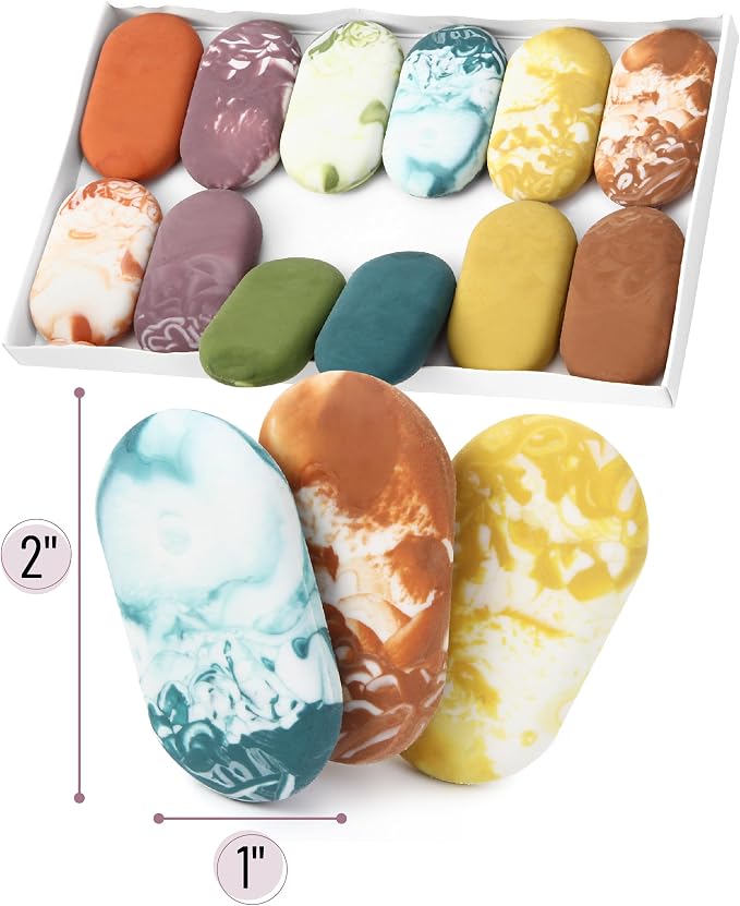 Mr. Pen- Marble Pencil Erasers, 12 Pack, 1" x 2" | Soft Rubber Marble Pencil Erasers for School, Office, Art Sketching, Homework, Exams, Clean Smudge-Free Correction
