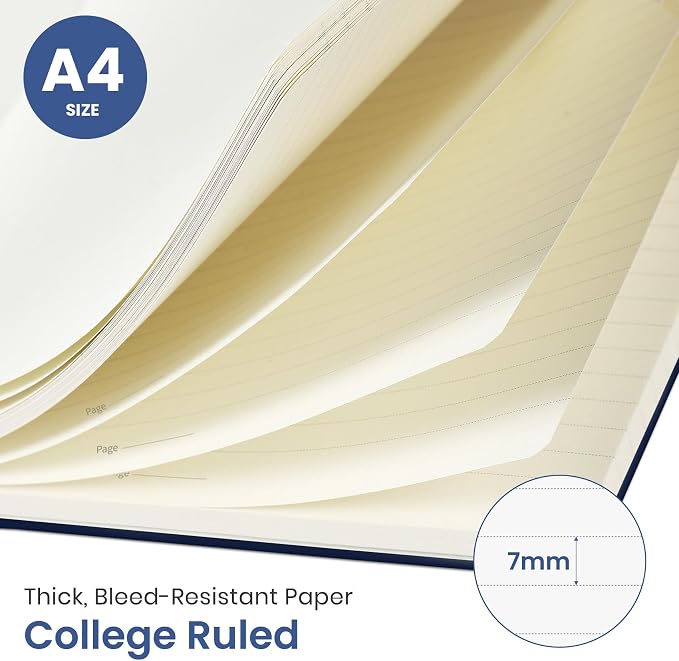 Taja Large Spiral Lined Journal for Women, 8.5" x 11" Notebooks for Work Collge Ruled, A4 Aesthetic Cute Journaling Notebooks for Writing, Plastic Cover, Distant Peaks