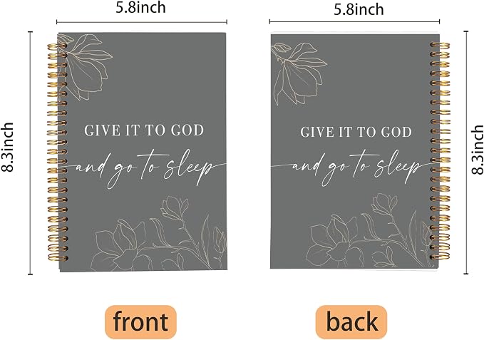 Give It To God And Go To Sleep Spiral Notebook,Bible Notebook Journal for Women Men Writing,College Ruled Spiral Notebook 5.5X8.3 Inch