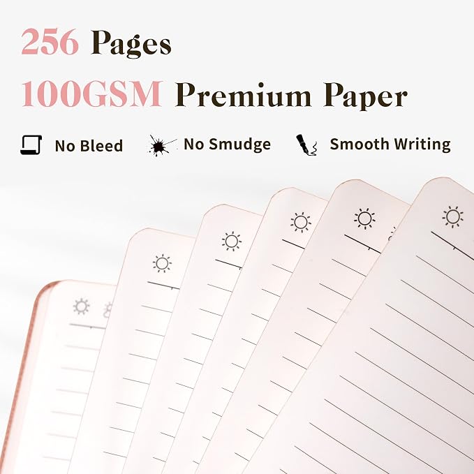 CAGIE Textured Hardcover Lined Journal for Women and Men, A5 Leather Journal Notebook with 256 Pages, 100GSM Paper – College Ruled Journaling Notebook for Writing, Work, School, Daily Diary