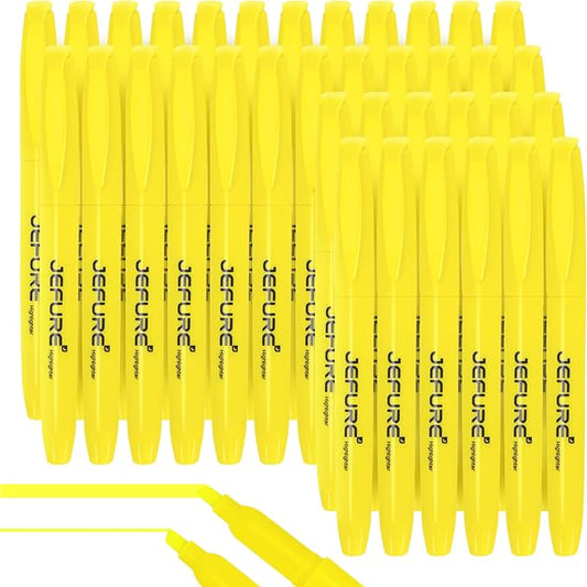 36 Pcs Highlighters, Chisel Tip, Yellow | Bible Highlighters, Quick Dry, Bulk, for Studying, Note-Taking, School, College, Office, Teacher & Student Supplies