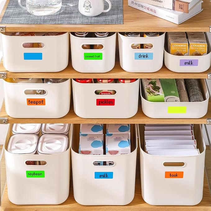 1''*2.625''Colored Labels Stickers 8 Colors Bright Moving Labels for Boxs 32 Sheets, Labels for Laser/Inkjet Printer, Permanent Adhesive