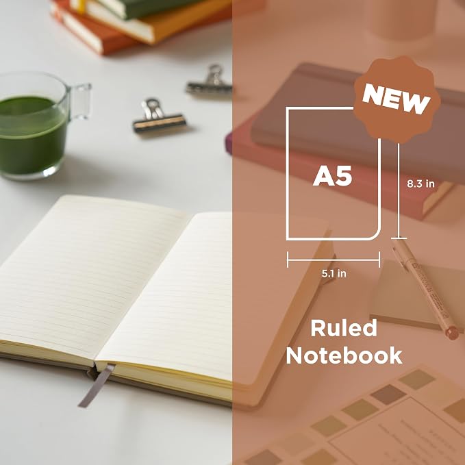 Sakura Notebook Ruled A5 - Japanese-Inspired Lined Notebook for Effortless Writing - 140 GSM Paper - Hardcover - Built-in Pen Holder - Expandable Inner Pocket - 5.1 x 8.3" - Deep Indigo