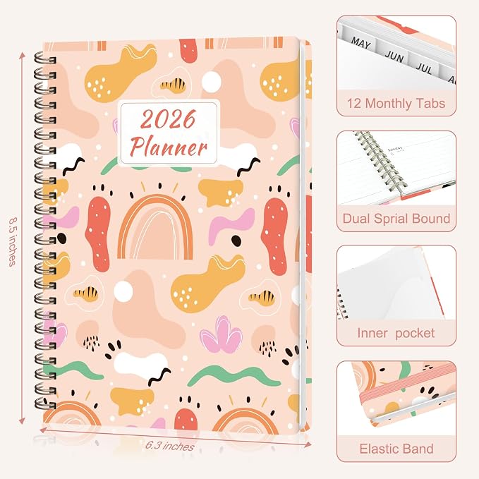 2026 Planner, Weekly and Monthly Calendar Planner Agenda, Jan 2026 - Dec 2026, Planning Academic Book, Office Desk Accessories and School Supplies - A5 (6.3'' x 8.5'')
