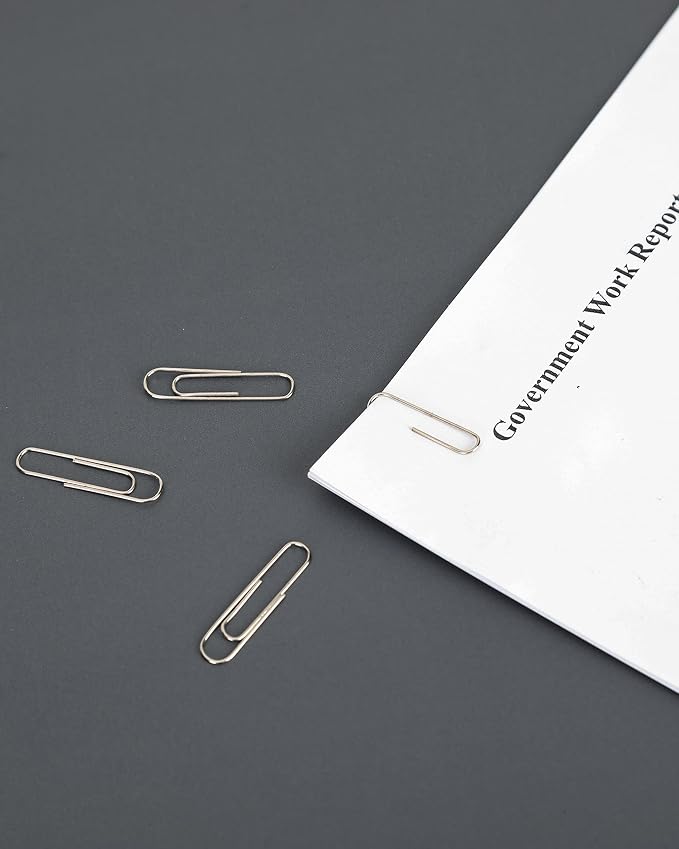 PAPERPAL Paperclips for Office School & Personal Use, #1 Smooth Paper Clip (1-2/7"), 600 Medium Paper Clips (6 Boxes of 100 Each), Silver | Medium paper clips for office, school and personal use, conveniently packed in 6 boxes of 100 each.